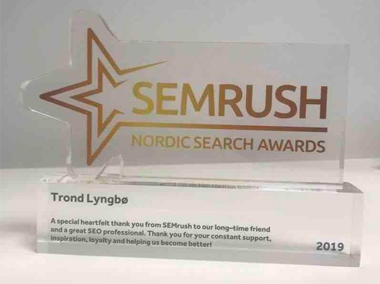 SEO-konsulent Trond Lyngbø i Search Planet AS i Oslo, Norge, winner Nordic Search Awards